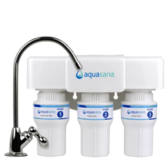 Sistem Filtrare Sub Chiuveta Aquasana Claryum 3 Etape cu Baterie Cromata